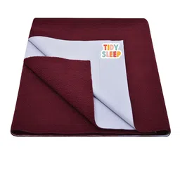 TIDY SLEEP Kids Maroon Solid Water Resistant Dry Sheet-image-21