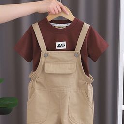 INCLUD Boys Straight Leg Dungarees With T-Shirt-image-12