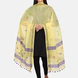 THE WEAVE TRAVELLER Women Yellow Woven Design-picture-46