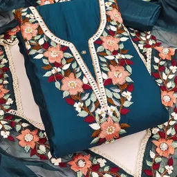 KALINI Embroidered Pure Silk Unstitched Dress Material-image-94