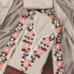 KALINI Floral Embroidered Pure Silk Unstitched Dress Material-image-54