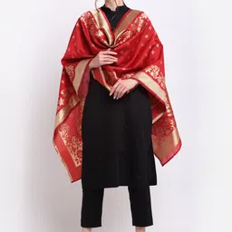 SOUNDARYA Ethnic Motifs Woven Design Art Silk Dupatta with Zari-picture-14