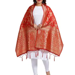 keshubaba Ethnic Motifs Woven Design Zari Jacquard Dupatta-picture-32