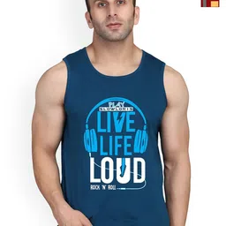 SLOWLORIS Pack Of 2 Printed Cotton Gym Vests-SL26 COMBO (LOUD PEACOCK) (KEEP MAROON)-image-68