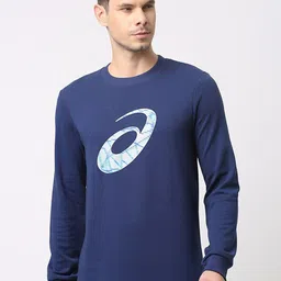 ASICS Big Spiral Logo Printed Pullover Sweatshirt-image-100