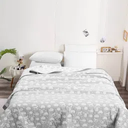 URBAN DREAM Grey & White Printed Cotton Double Queen Bed Covers-image-55