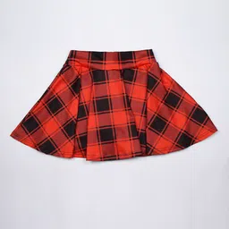 BAESD Checked Flared Knee Length Skirt-image-26
