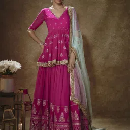 Renee Label Embroidered Sequinned Ready to Wear Lehenga & Blouse With Dupatta-picture-48