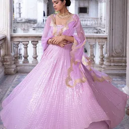 Renee Label Embroidered Sequinned Ready to Wear Lehenga & Blouse With Dupatta-26