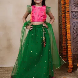pspeaches Girls Printed Ready to Wear Lehenga & Blouse With Dupatta-image-56