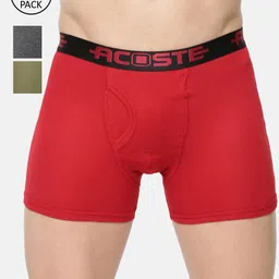 Ramraj Men Pack Of 3 ACOSTE Assorted Pure Cotton Trunks-11
