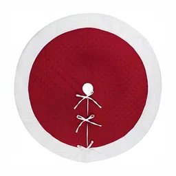 Home Heart Red & White Round Double Layered Christmas Tree Skirt Festive Decor-image-56