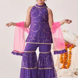 pspeaches Girls Tiered Kurta with Sharara & With Dupatta-picture-39