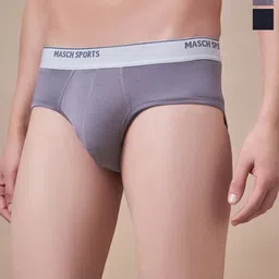 Masch Sports Pack Of 2 Anti Microbial Basic Briefs BRF-2-SOL-ET-BLK-GRY-picture-41