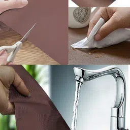 TIED RIBBONS Set Of 3 Brown Solid Anti Slip Skid Resistant Grip EVA Shelf Liner-3
