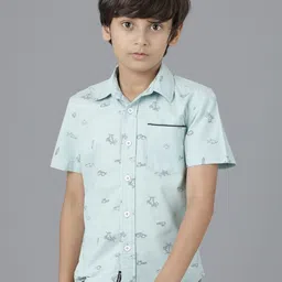 UNDER FOURTEEN ONLY Boys Printed Casual Cotton Shirt-image-98
