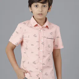 UNDER FOURTEEN ONLY Boys Printed Casual Cotton Shirt-image-60