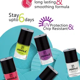 PERPAA Set Of 8 High-Shine Long Last Non-Toxic Nail Enamel 5ml Each - Combo 3-39