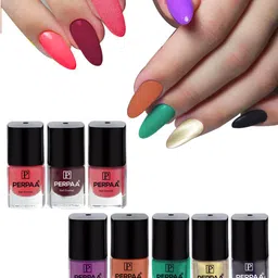 PERPAA Set Of 8 High-Shine Long Last Non-Toxic Nail Enamel 5ml Each - Combo 22-47