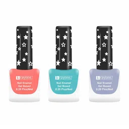 krayons Set Of 3 Gel Based Matte Finish Nail Enamel - Blossom Peach+Cyan Matte+Ice Matte-55
