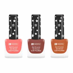krayons Set of 3 Gel Based Quick Dry Nail Enamel 6ml Each - Shade 01, 18, 03-13