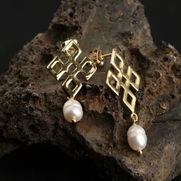 XPNSV Gold-Plated Drop Earrings-image-69
