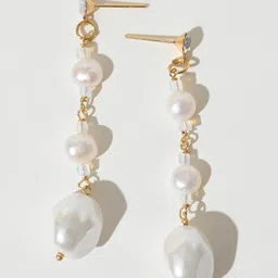 XPNSV Gold-Plated Crystal Beads Drop Earrings-image-44
