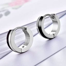 KRYSTALZ Silver-Toned Circular Hoop Earrings-18