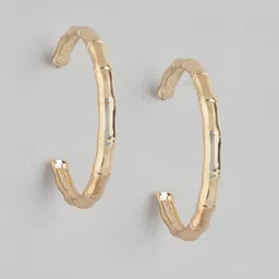 Forever New Gold-Toned Circular Half Hoop Earrings-image-4