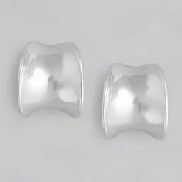 Forever New Women Silver-Plated Circular Half Hoop Earrings-image-13