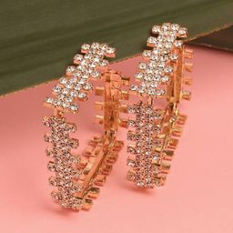 SOHI Gold-Plated Square Half Hoop Earrings-10