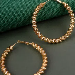 Jewelz Gold-Plated Contemporary Hoop Earrings-image-68