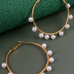 Jewelz Gold-Plated Contemporary Half Hoop Earrings-image-69