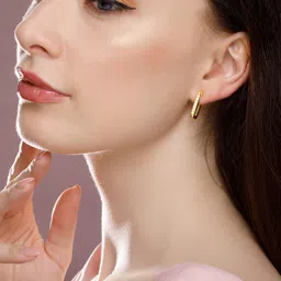 Rubans Voguish 18K Gold-Plated Geometric Half Hoop Earrings-image-32