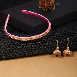 AKSHARA Girls Rose & Gold-Toned Beaded Hairband-image-37