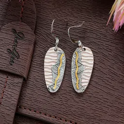 UNIVERSITY TRENDZ Silver-Plated Contemporary Drop Earrings-image-22