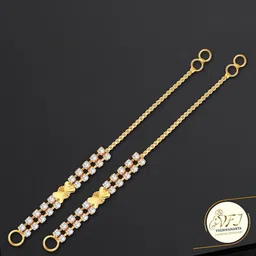 Vighnaharta Set Of 2 Gold-Plated Stone Studded Ear Chains-70