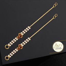 Vighnaharta Set Of 2 Gold-Plated Stone Studded Ear Cuff Earrings-55