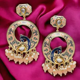 Anouk Peacock Shaped Chandbalis Earrings-1