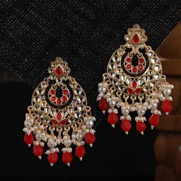Jazz and Sizzle Gold-Plated Kundan Studded Classic Chandbalis-18