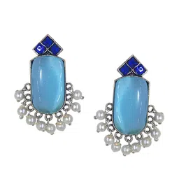 Binnis Wardrobe German Silver Silver-Plated Artificial Stones Beads Earrings-picture-21