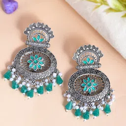 AQUASTREET Silver-Plated Crescent Shaped Chandbalis-17