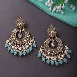Cierra Gold Plated Pearl Contemporary Chandbalis-52