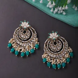 Cierra Gold-Plated Beades & Stone Studded Classic Chandbalis-25