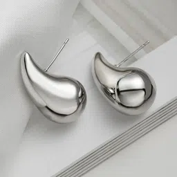 Krelin Silver-Plated Teardrop Shaped Drop Earrings-12