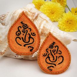 Moedbuille Beads Beaded Lord Ganesha Teardrop Shaped Drop Earrings-image-29