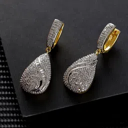 Jazz and Sizzle Gold Plated Teardrop Shaped Drop Earrings-24