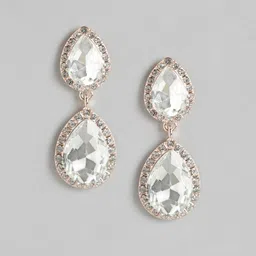 Forever New Rose Gold Teardrop Shaped Drop Earrings-43