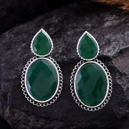Silvermerc Designs Silver-Plated Teardrop Shaped Drop Earrings-39