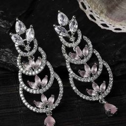 Kennice Rhodium-Plated Crescent Shaped Drop Earrings-36